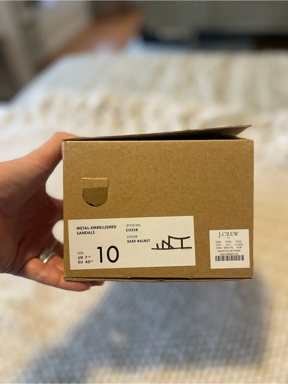 (NWT) J. Crew Dark Walnut Leather Strappy Sandals